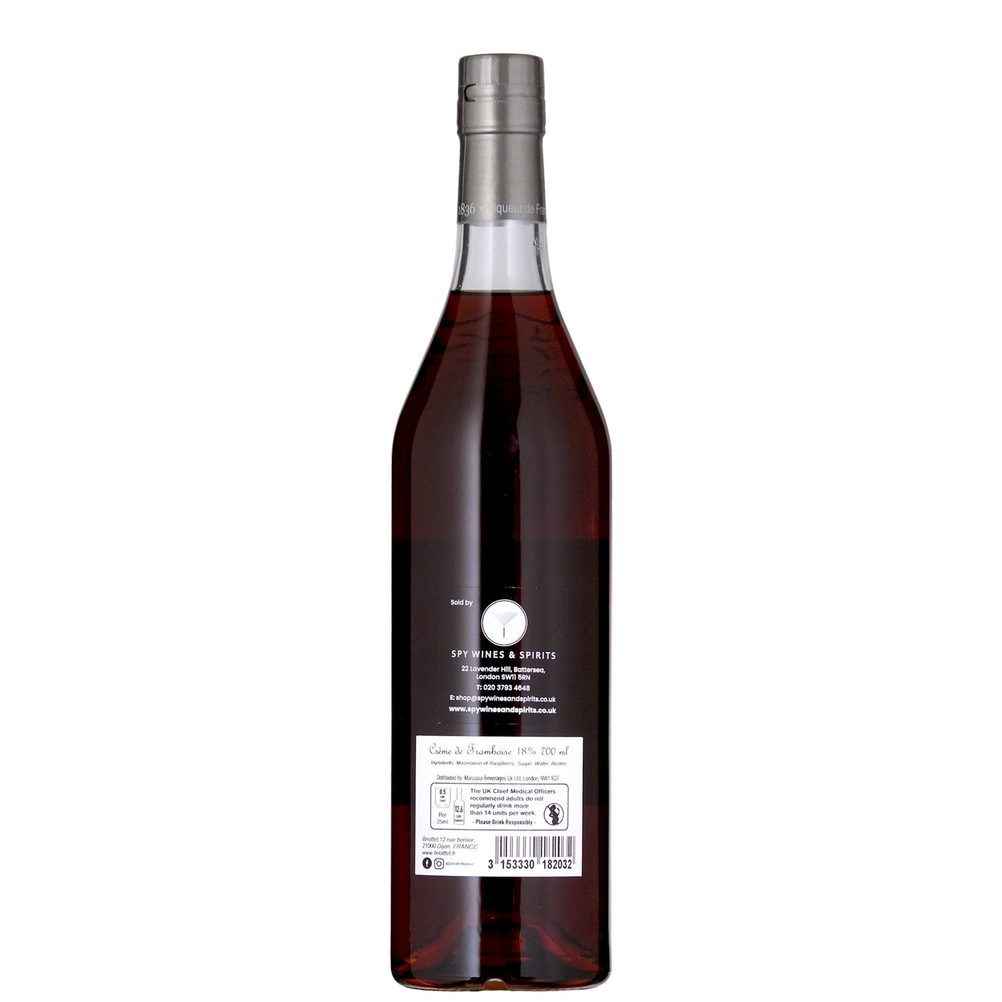 Briottet Raspberry Liqueur Back Label