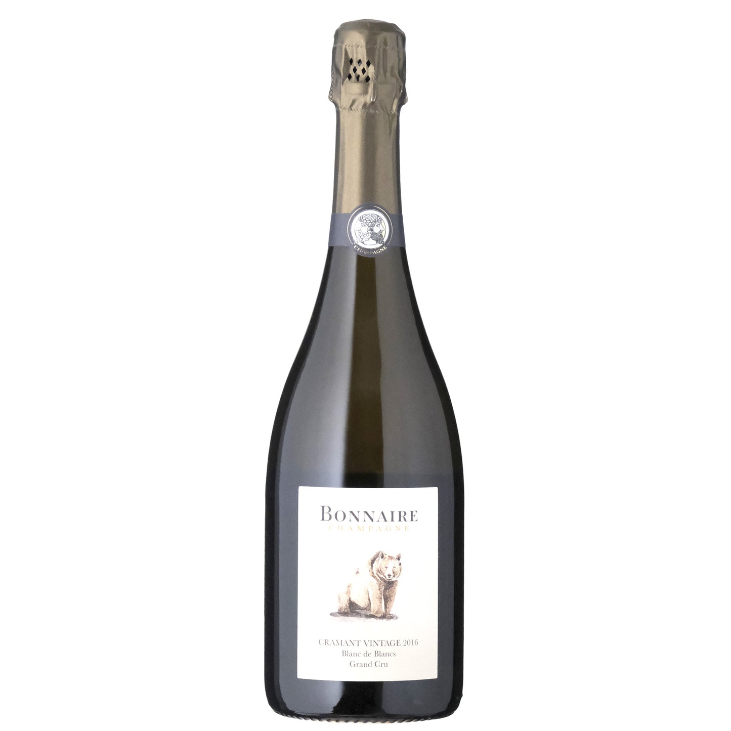 Bonnaire Cramant 2016 Champagne Bottle on a White Background