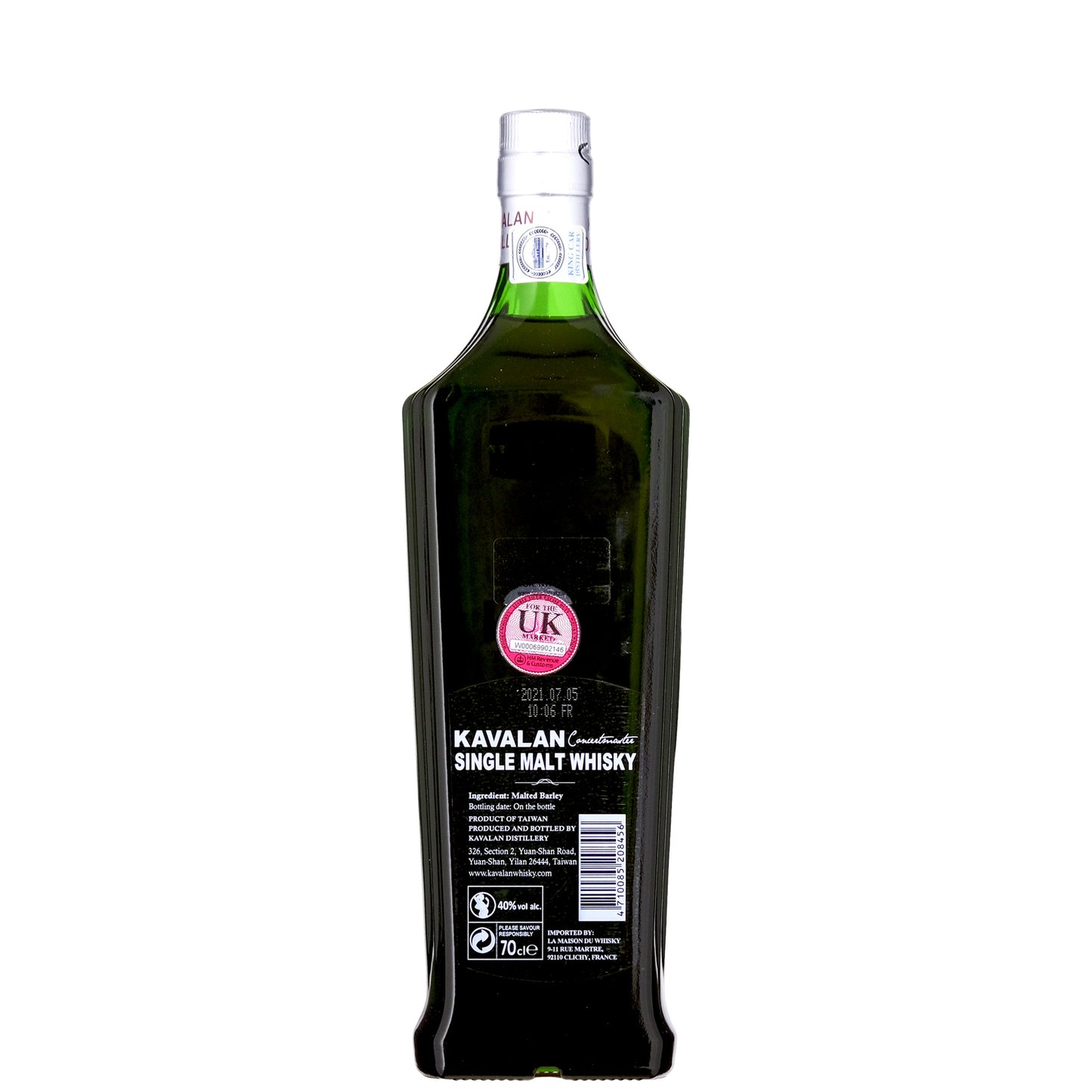 Kavalan Port Cask Finish Single Malt Taiwanese Whisky Back