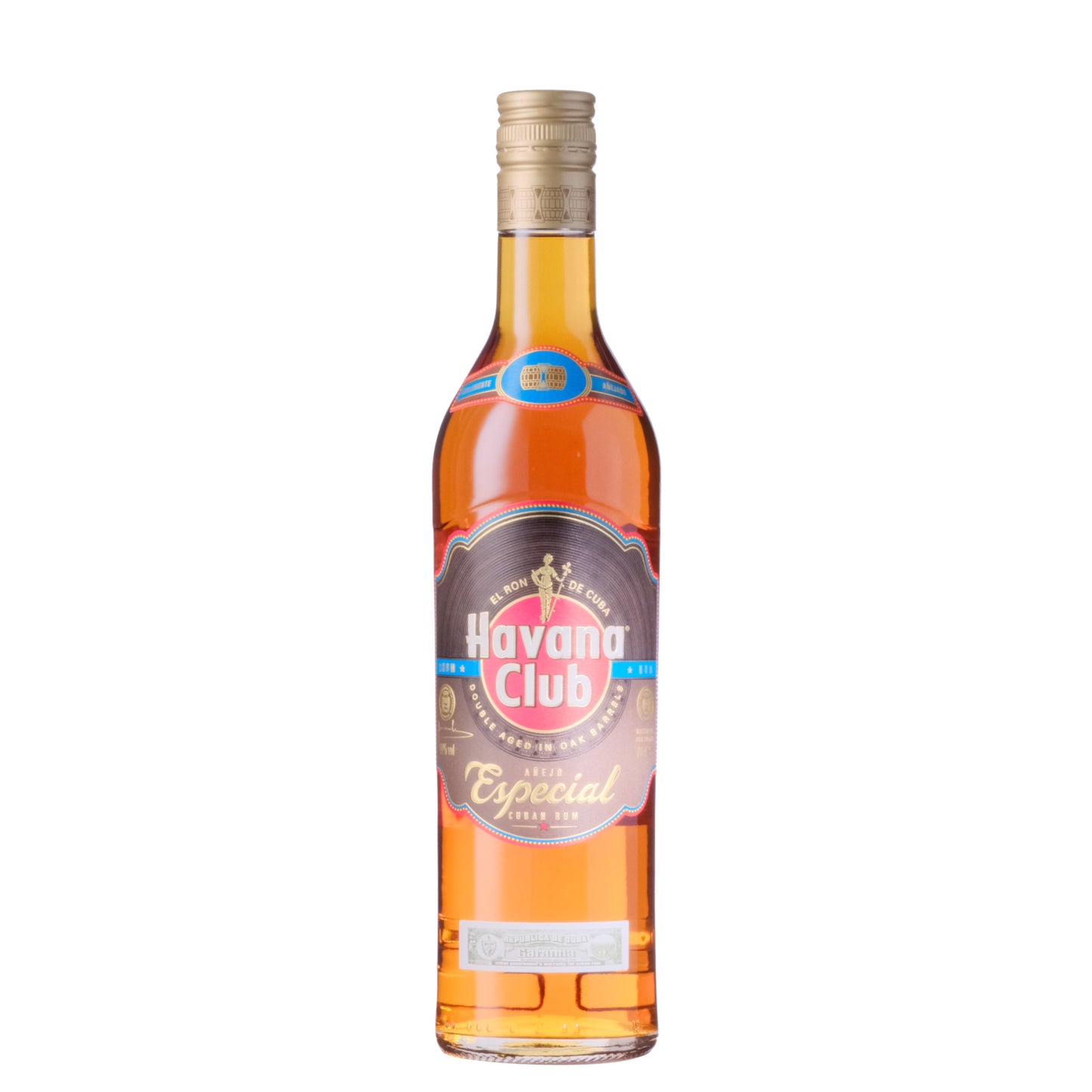 Havana Club Anejo Especial Rum Bottle on a White Background