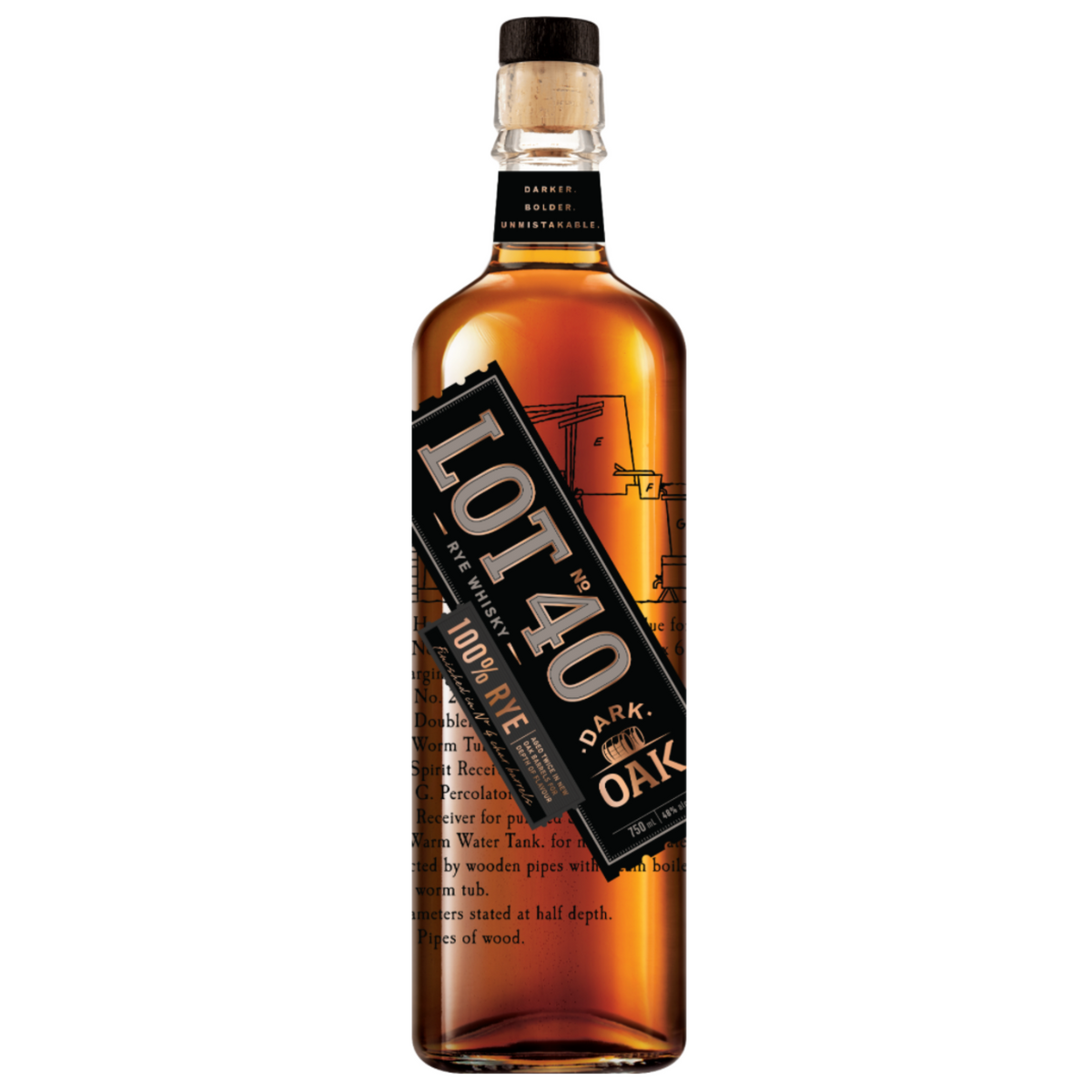 Corby Distillers 'Lot 40' Dark Oak Rye Canadian Whisky