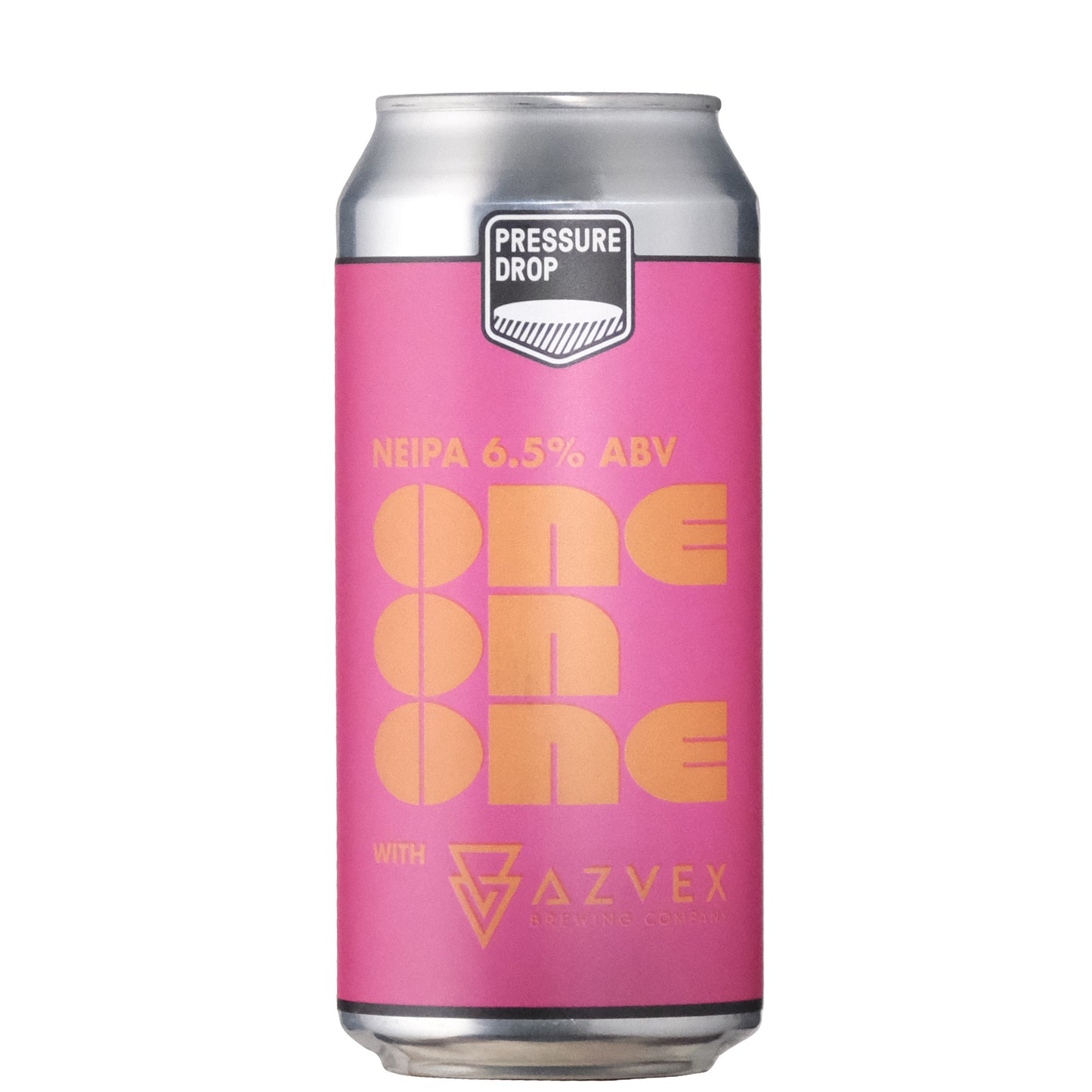 Pressure Drop "One on One" Beer Can NEIPA 6.5% on a White Background