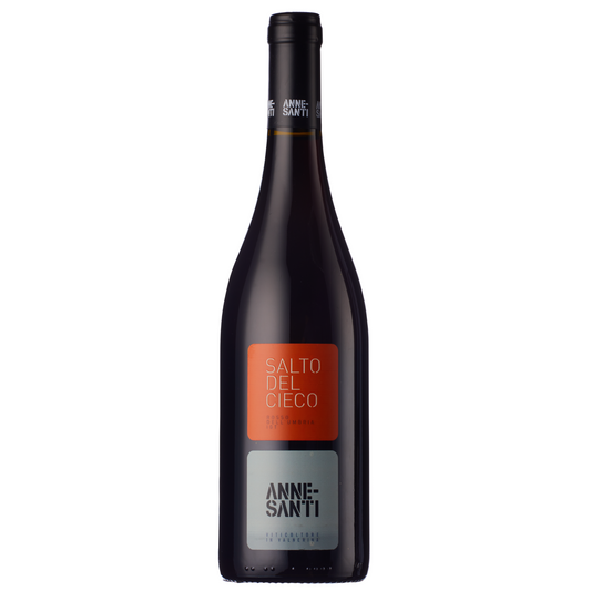 Bottle of Barbera Merlot Anne Santi Salto del Cieco Rosso Umbria Italy Red