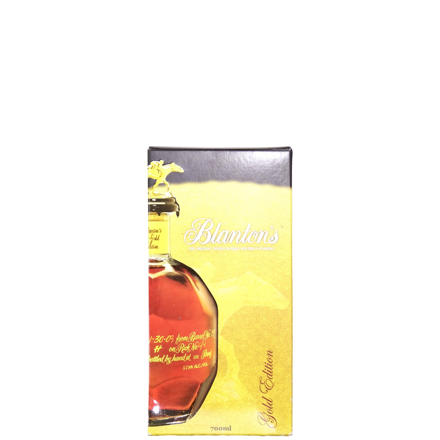 Blanton's Gold Edition whiskey box on a white background