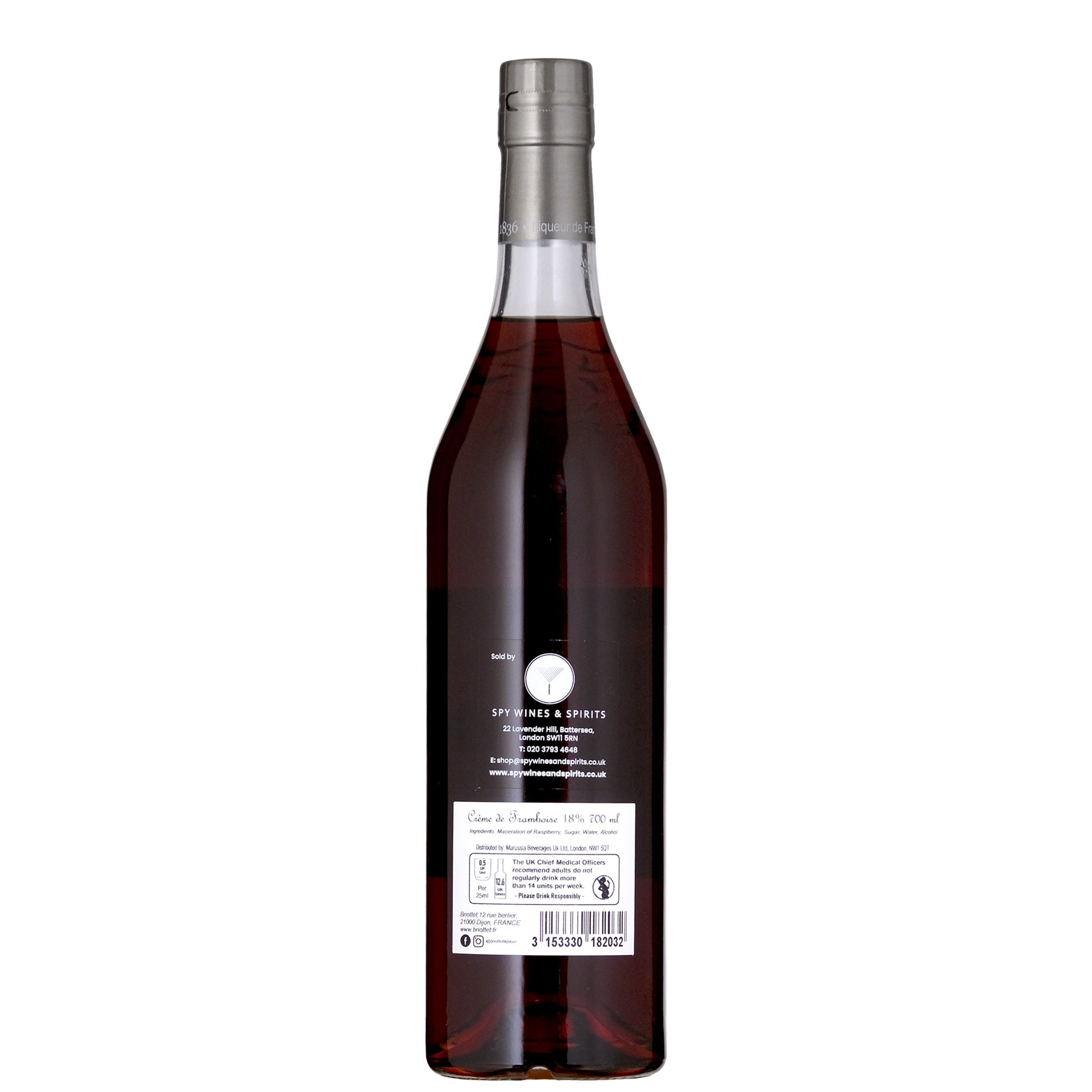 Briottet Raspberry Liqueur Back Label