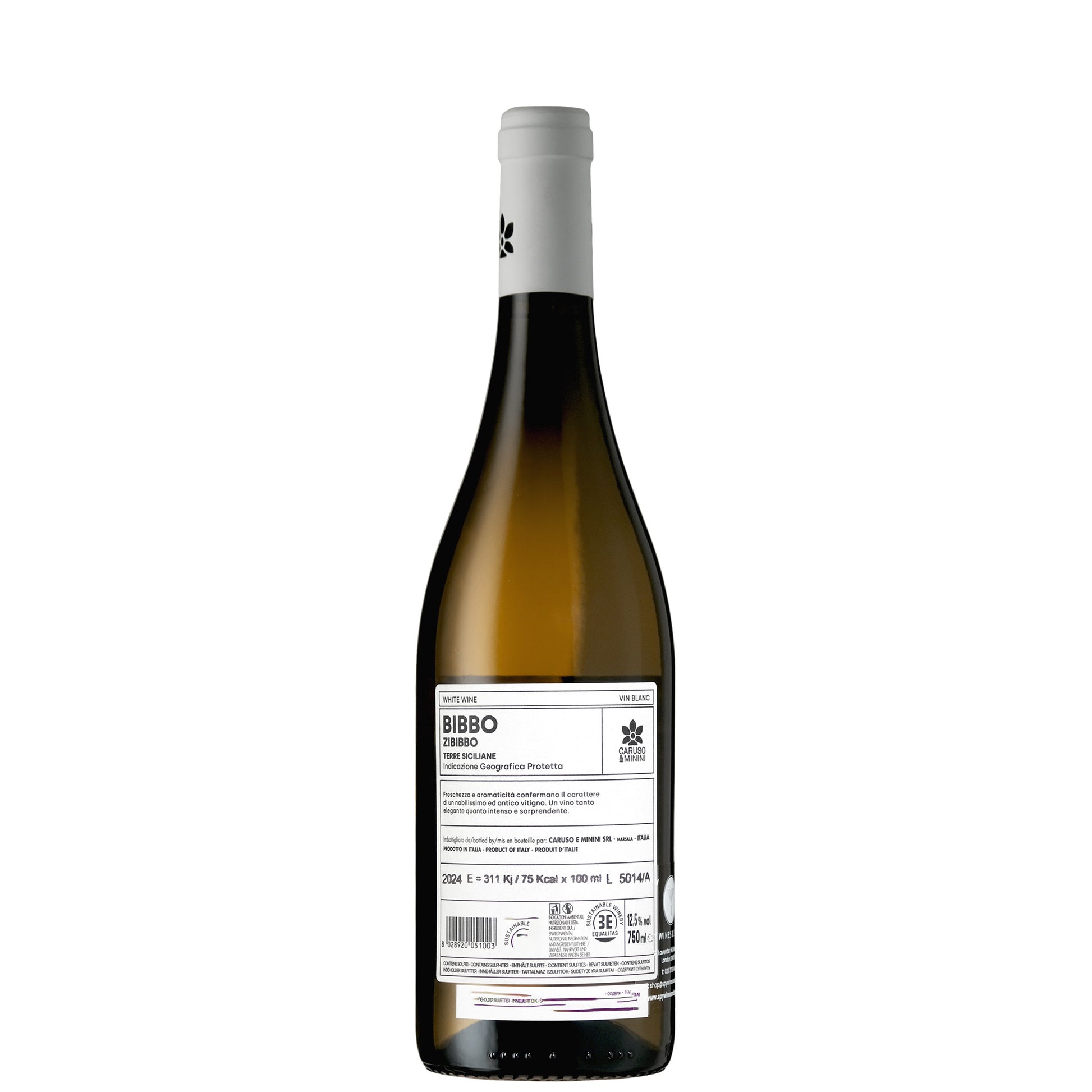 Bibbo Zibbibo Sicily Back Label