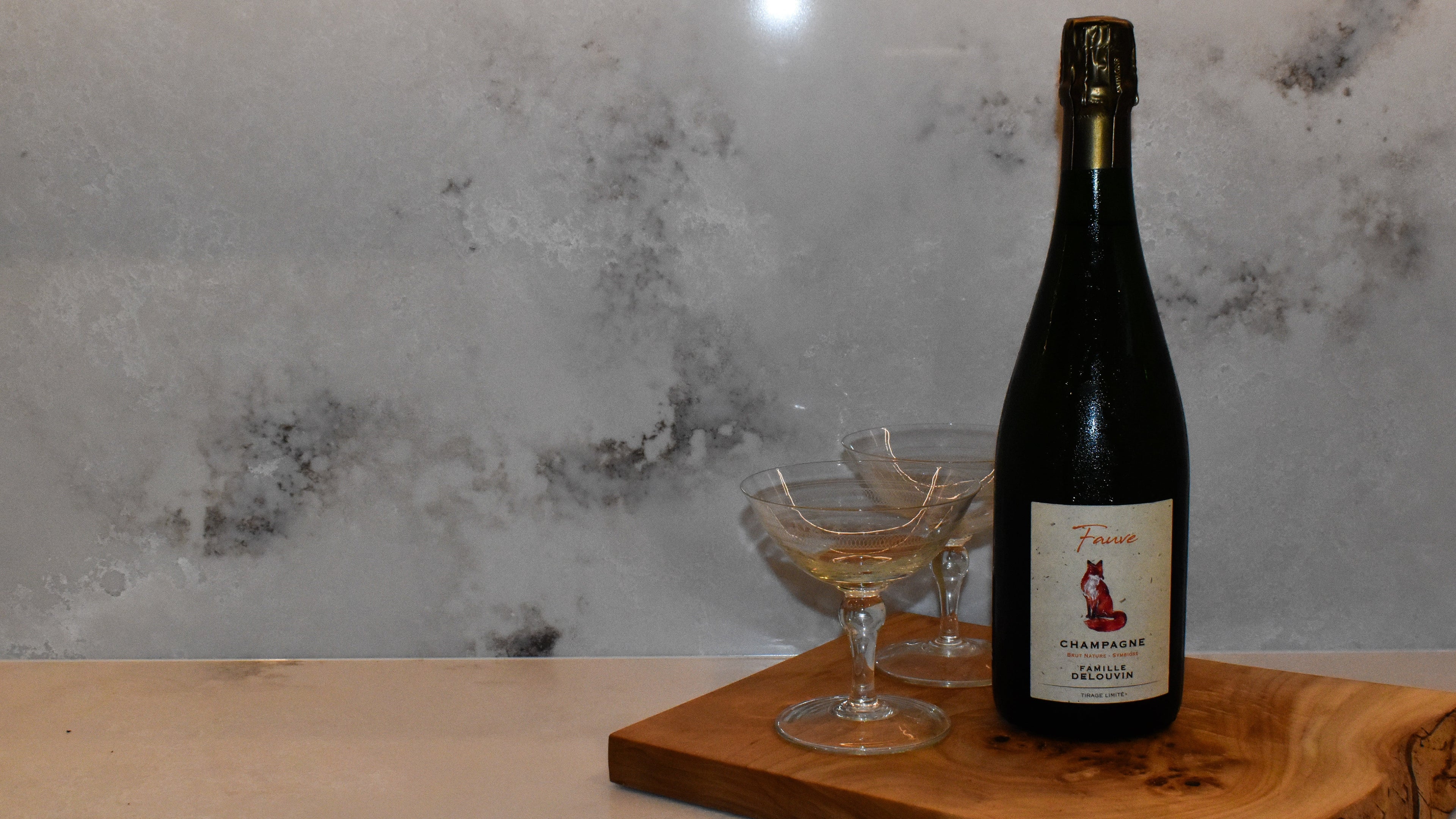 Champagne with glasses on board