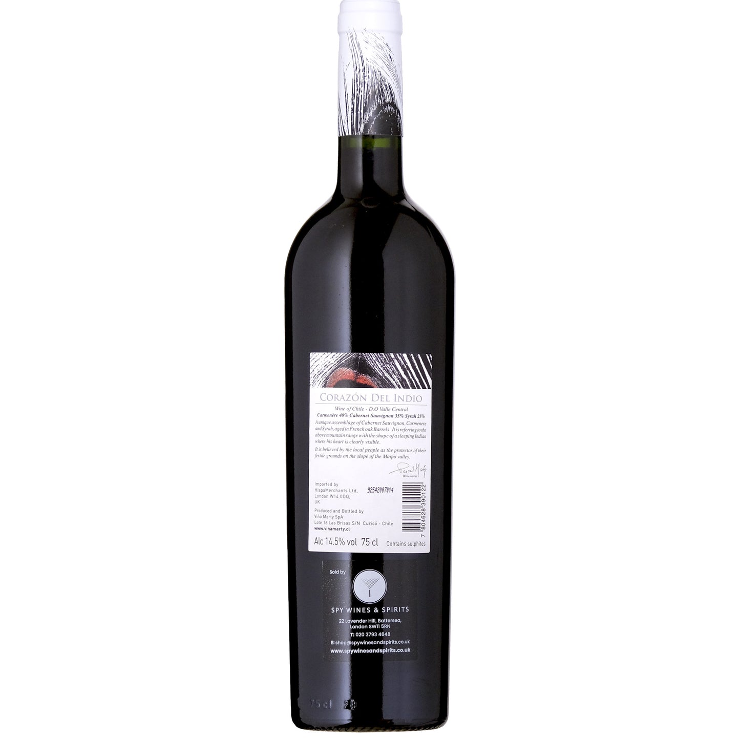 Corazon del Indio Chile Cabernet Sauvignon Blend Back Label