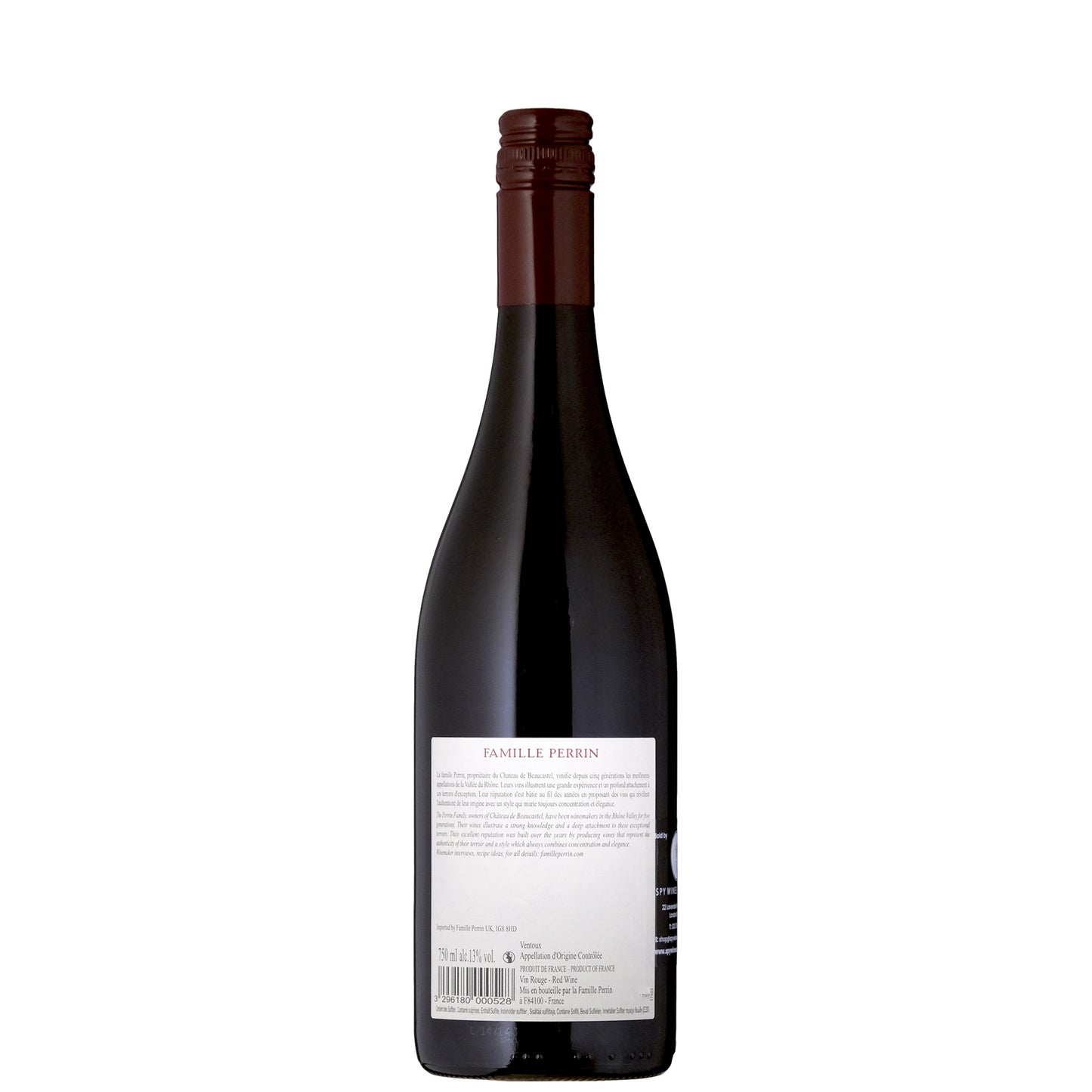 Familie Perrin Ventoux Rouge Rhone Back Label