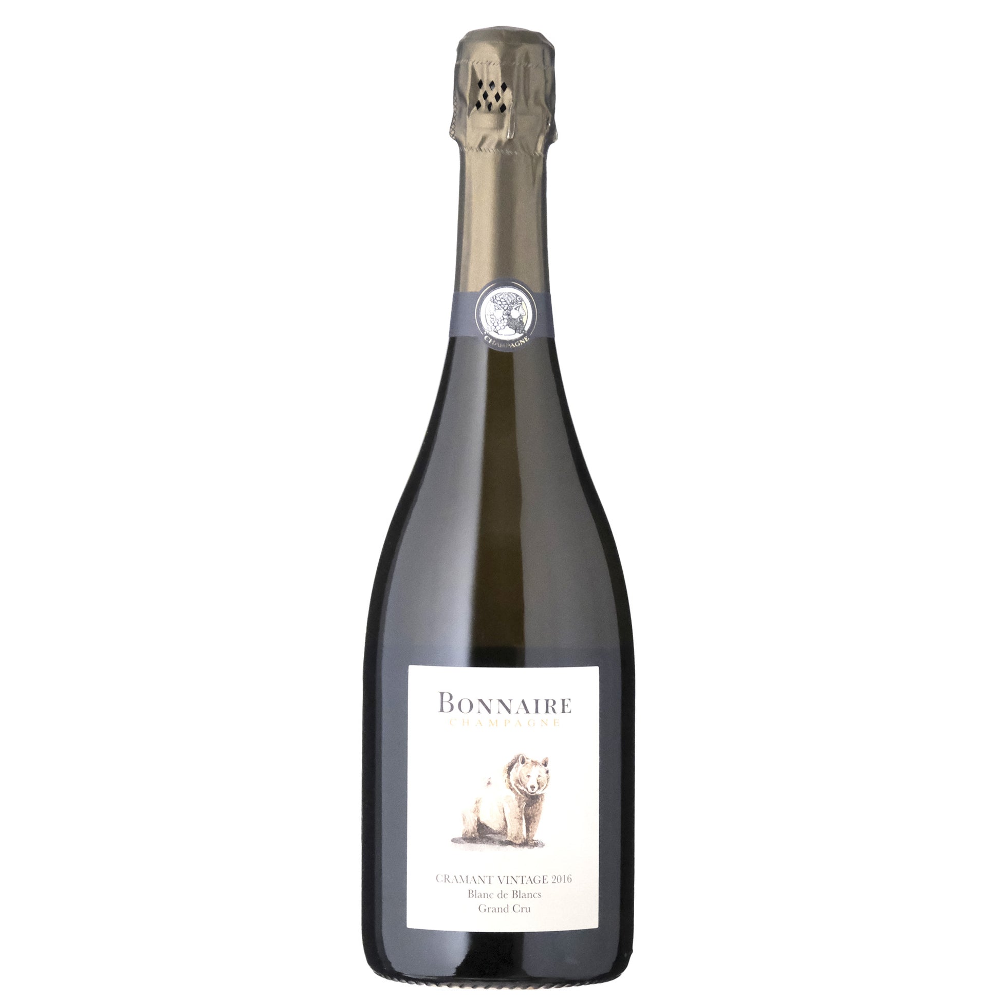 Bonnaire Cramant 2016 Champagne Bottle on a White Background
