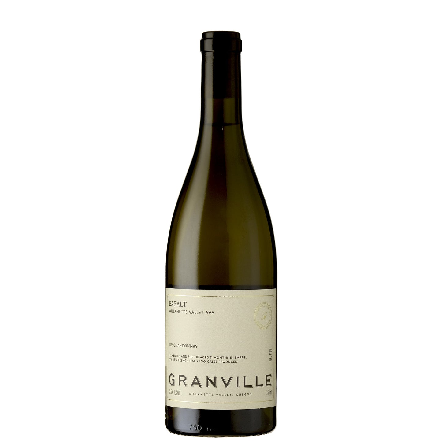 Granville Wine Co. Basalt Chardonnay Willamette Valley Oregon on white background