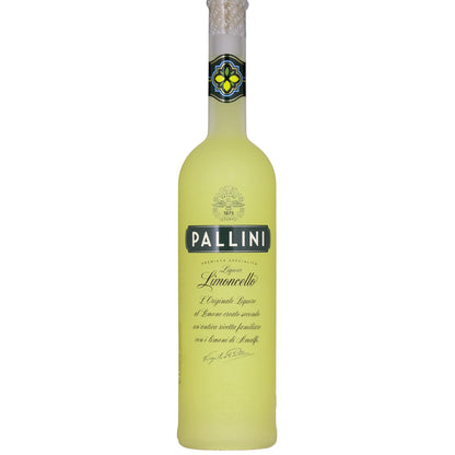 Bottle of Pallini Limoncello on a white background