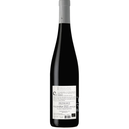 Back Label of Melanie Pfister Pinot Gris Maceration 