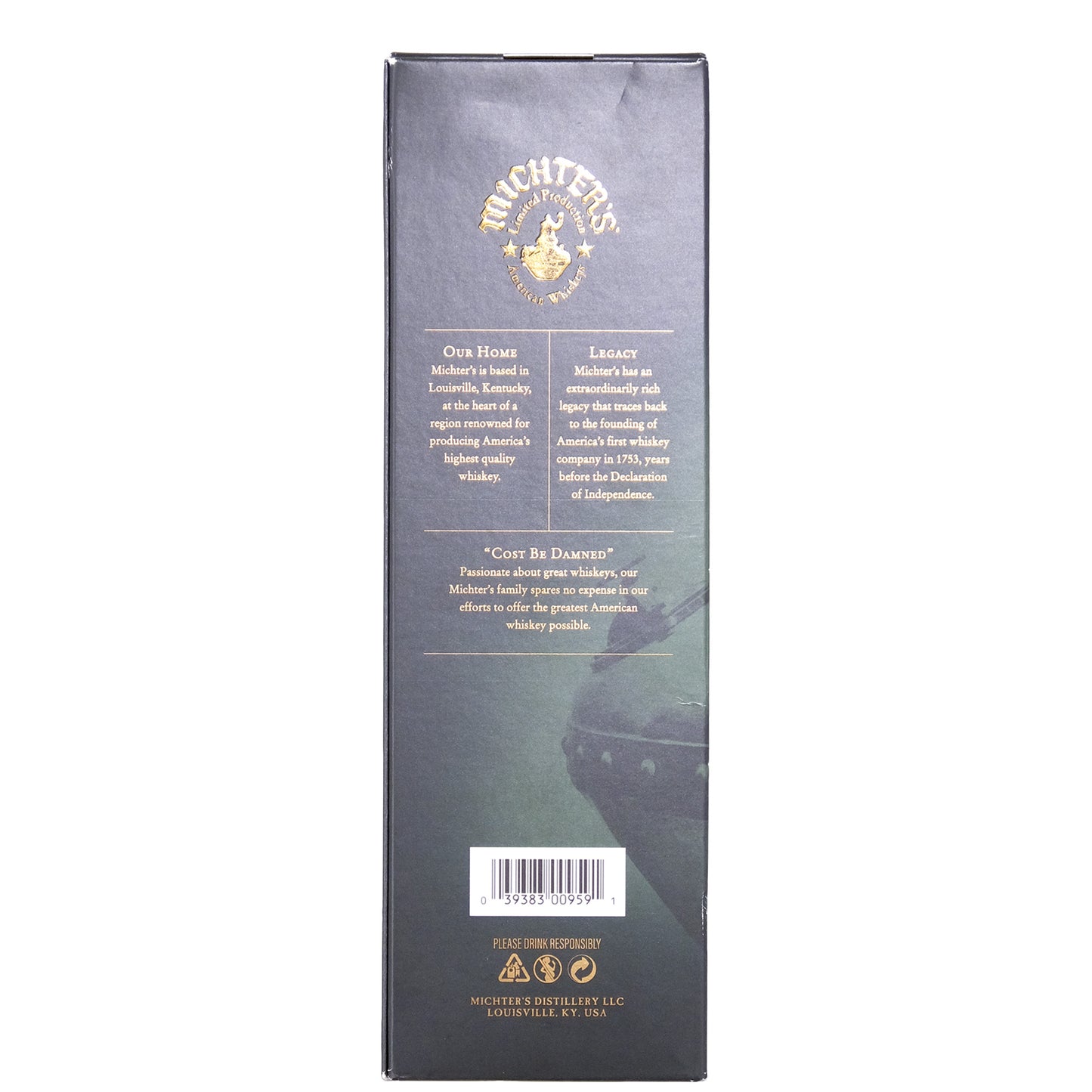 Michter's Single Barrel Kentucky Straight Rye Box Back Label