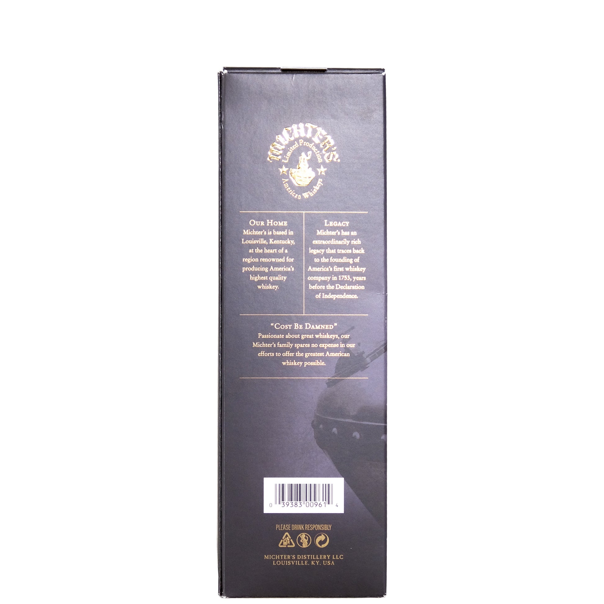 Michters Small Batch Kentucky Straight Bourbon Box Back