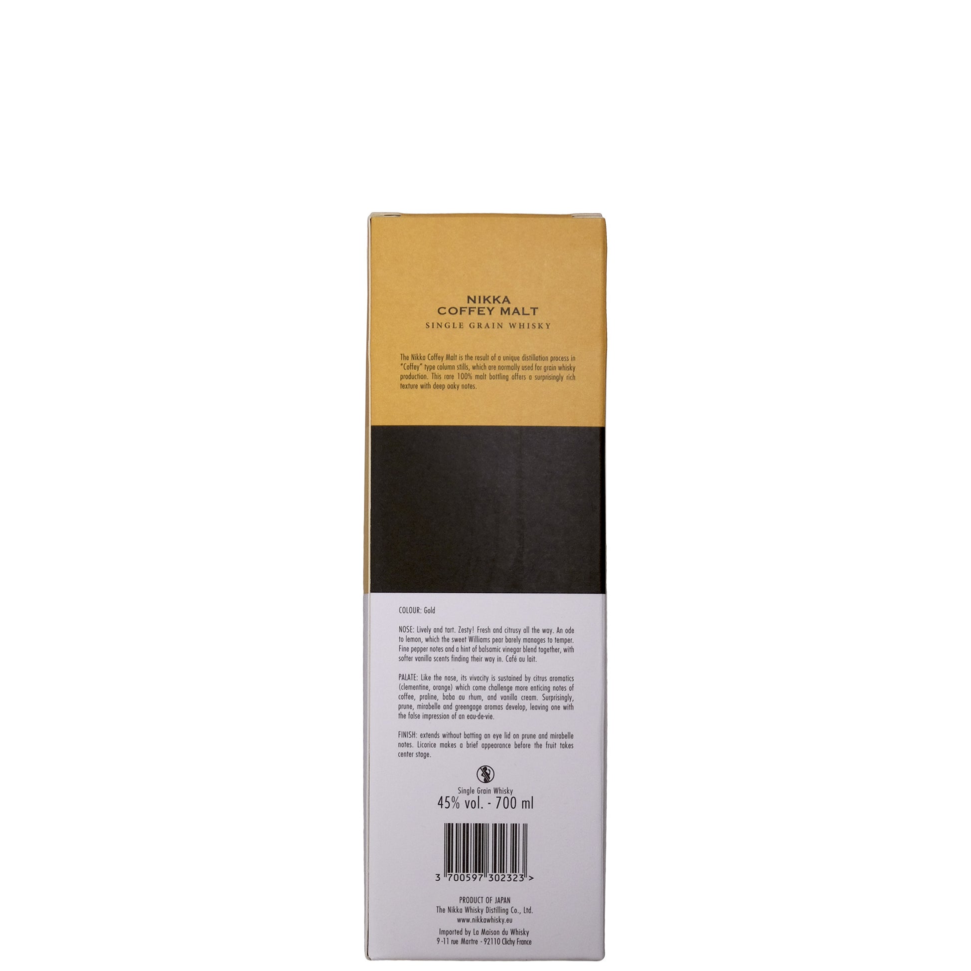 Nikka Coffey Malt Japanese Whisky Box Back