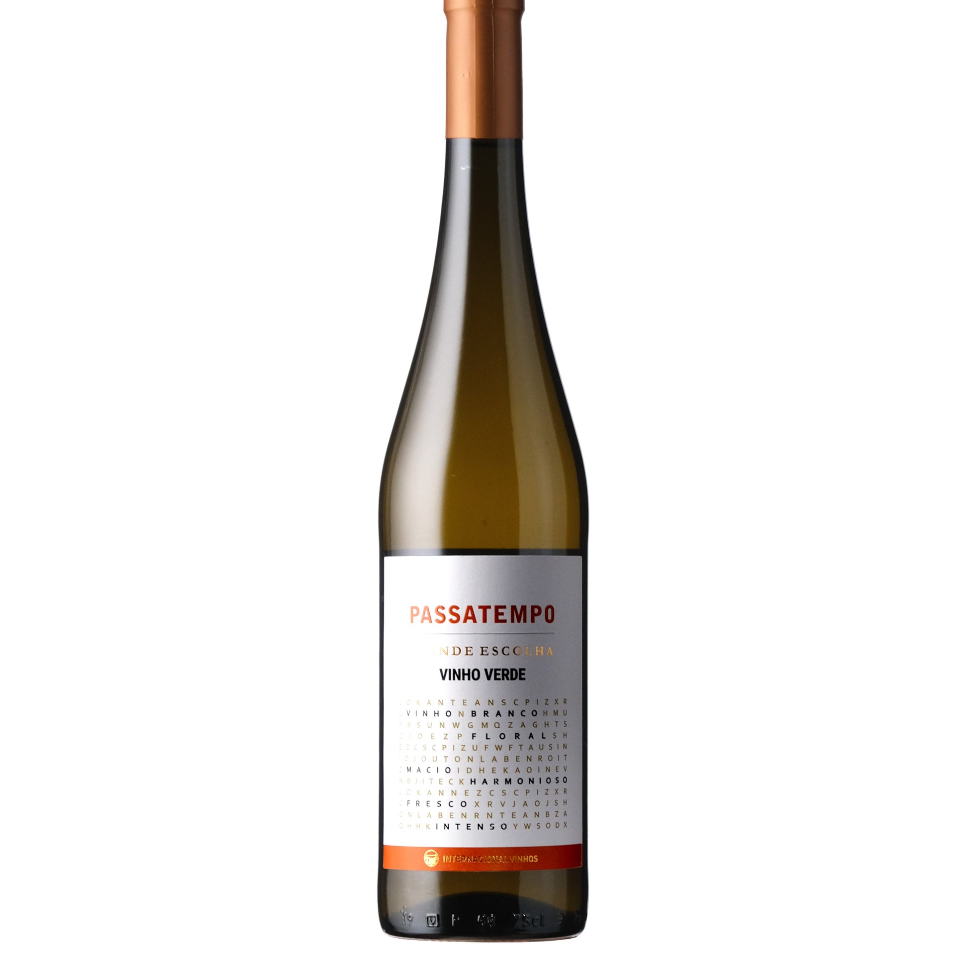 A bottle of Vinho Verde, Alvarinho / Albarino and Loureiro, Portuguese white wine
