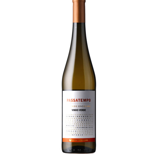 A bottle of Vinho Verde, Alvarinho / Albarino and Loureiro, Portuguese white wine