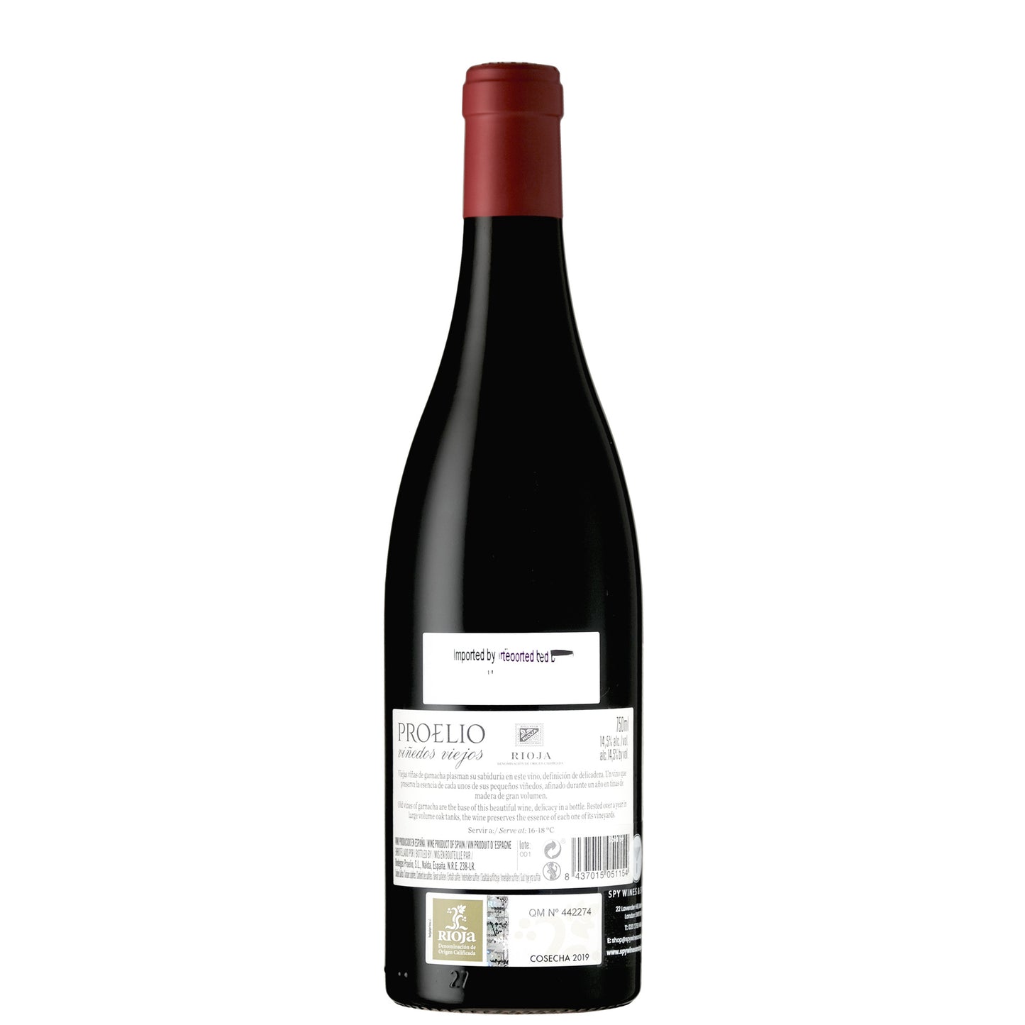 Proelio Rioja Garnacha Vinedos Viejos Back Label