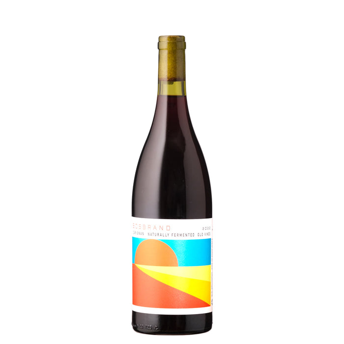 Bosbrand Carignan Paarl South African Red with bright sun orange yellow red on label