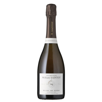 Bottle of William Saintot Champagne with WS on label, blanc de noirs premier cru