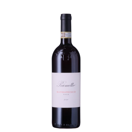 Barbaresco Prunotto Wine Bottle on a White Background