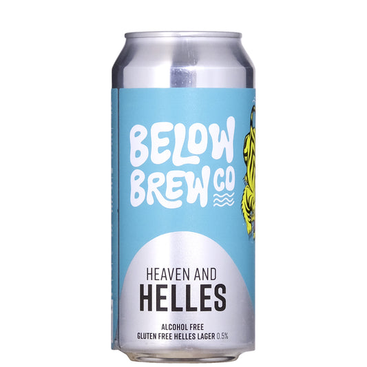 Below Brew Co Heaven & Helles Lager Beer Can on a White Background