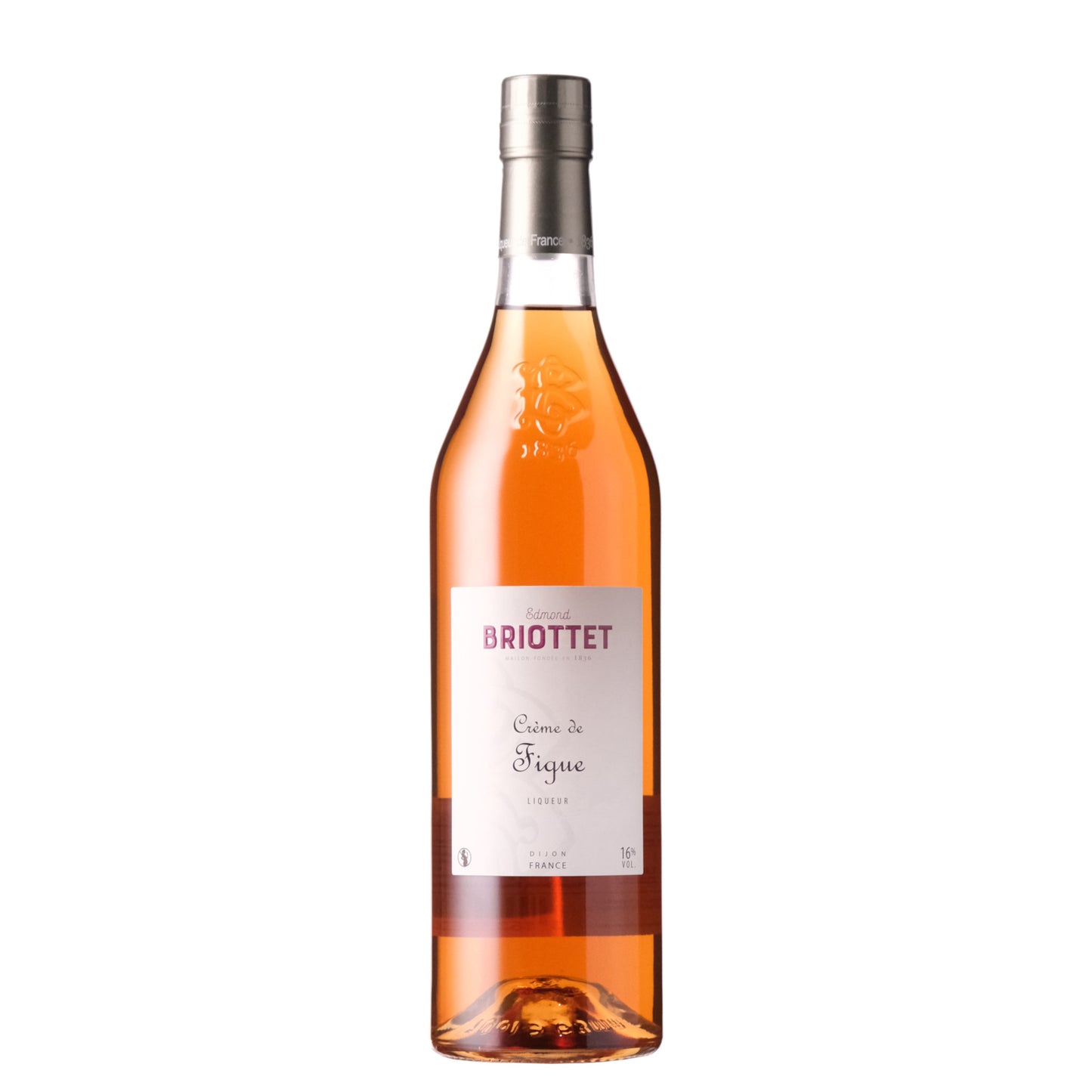 Briottet Fig Liqueur Bottle on a White Background