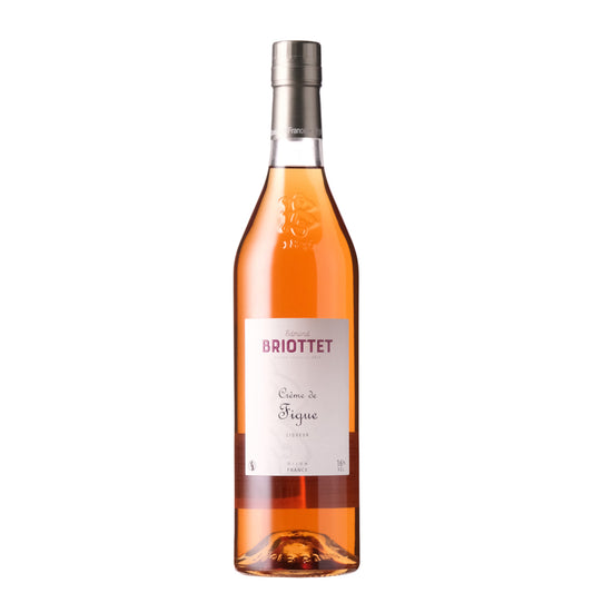 Briottet Creme de Figue Liqueur Bottle on a White Background