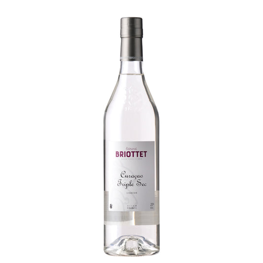 Briottet Curacao Triple Sec 25 Liqueur Bottle on a White Background