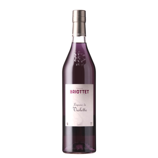 Briottet Liqueur De Violette Liqueur Bottle on a White Background