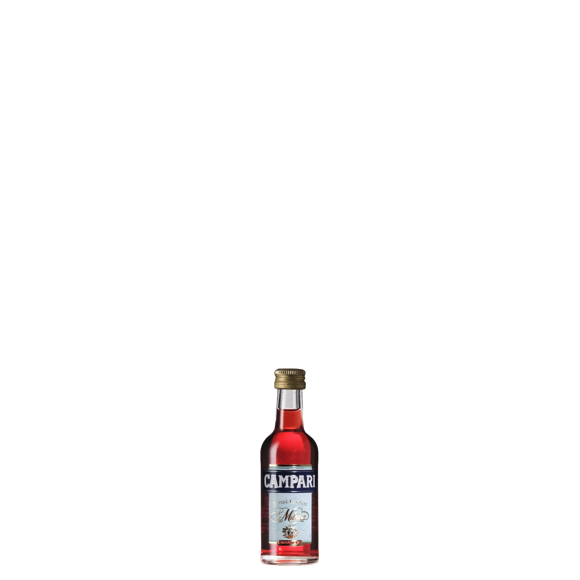 Campari Miniature Aperitivo Bottle on a White Background