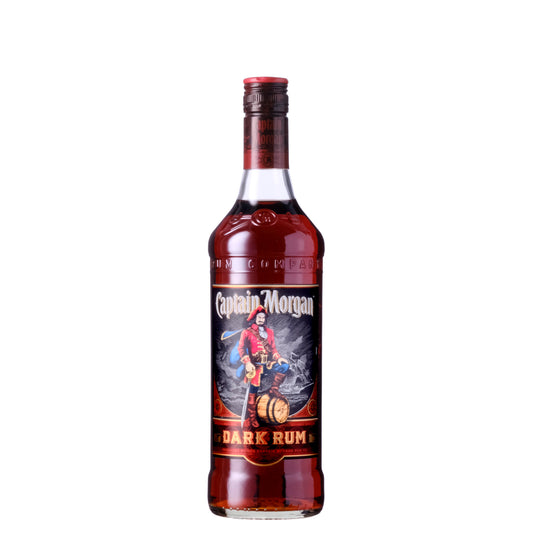 Captain Morgan Dark Rum Bottle on a White Background