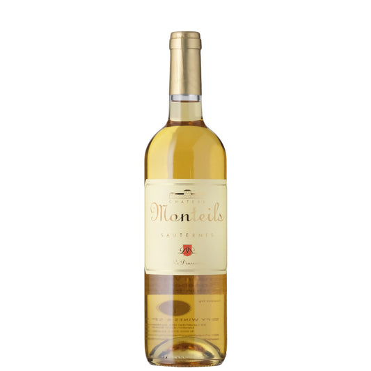 Chateau Monteils Sauternes Wine Bottle on a White Background