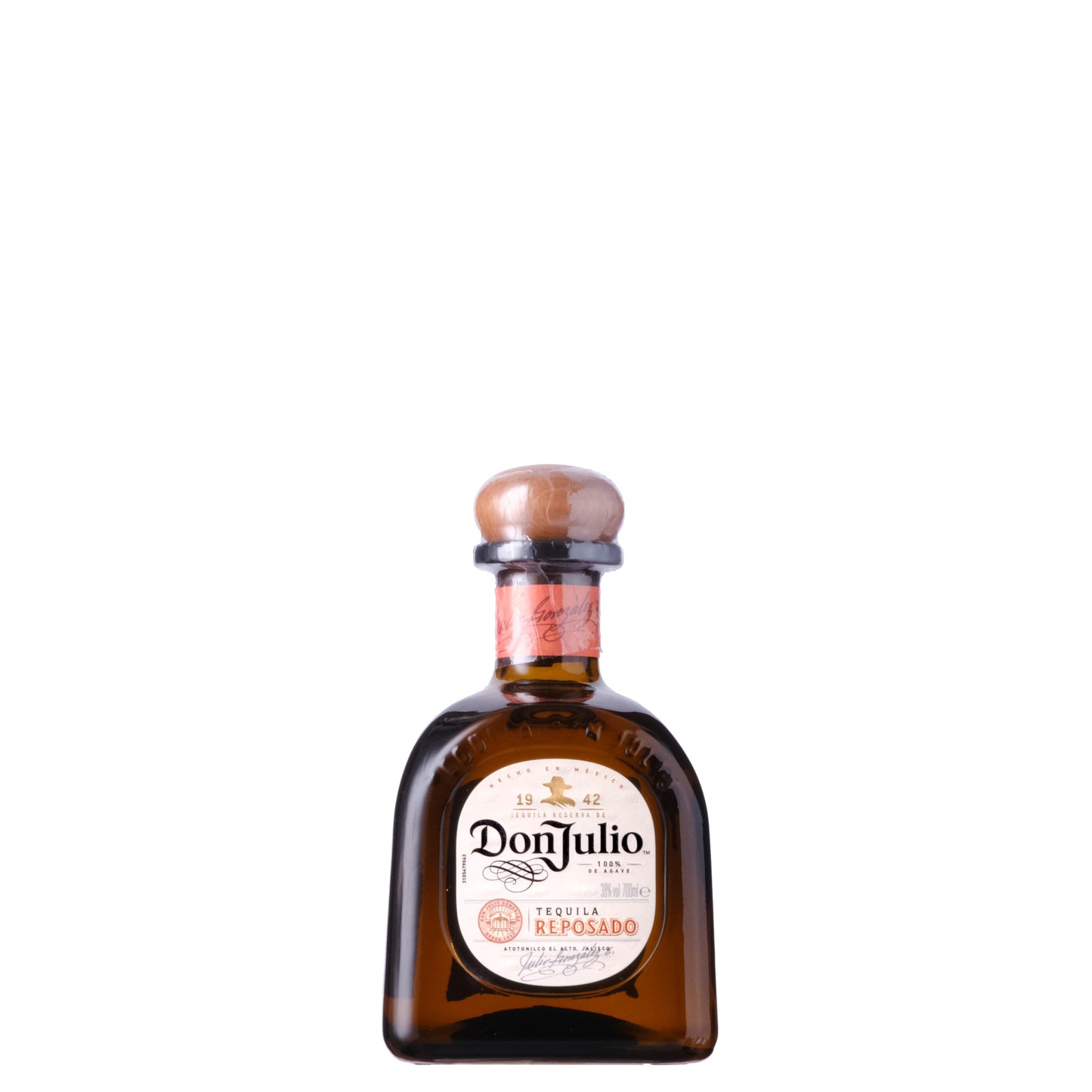 Don Julio Reposado Tequila Bottle on a White Background