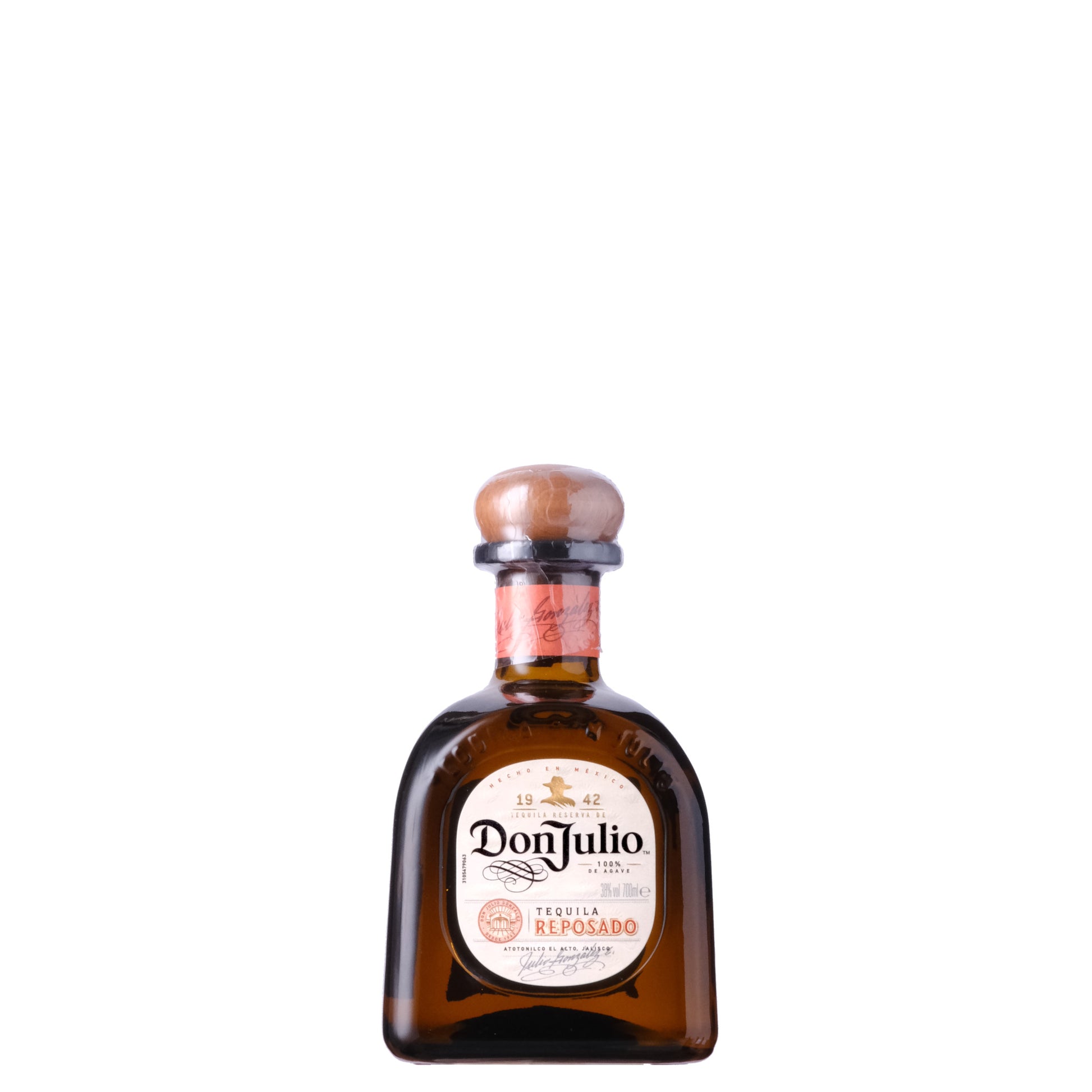 Don Julio Reposado Tequila Bottle on a White Background