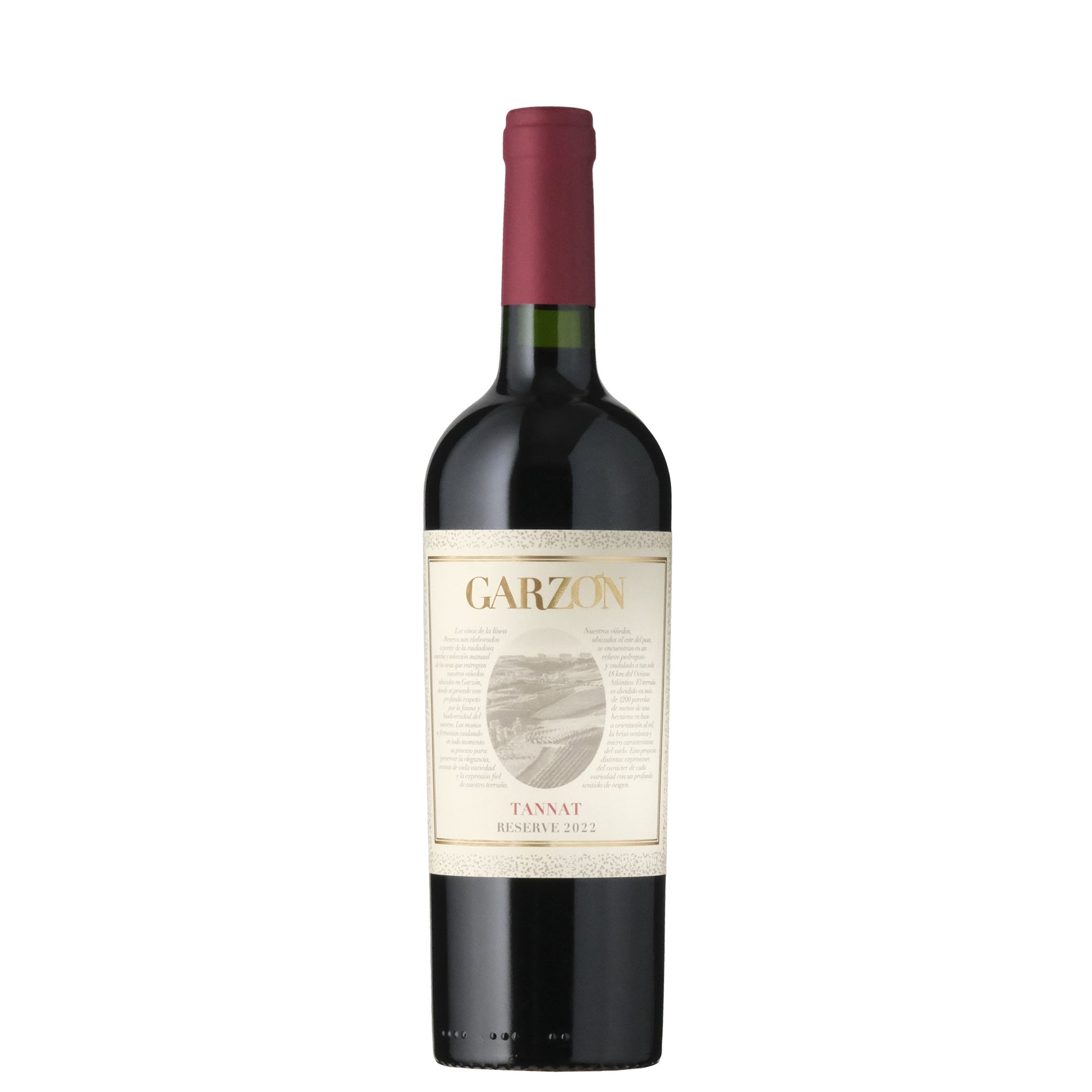 Garzon Reserve Tannat Wine Bottle on a White Background
