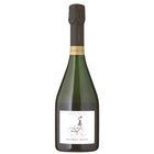 Premier Cru Blanc des Blancs  Henriet-Bazin Marie-Amélie 2015 Bottle with an image of a woman and a bicycle on the label on a White Background