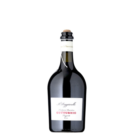 Il Poggiarello Gutturnio Frizzante Italian Red Sparkling Wine Bottle on a White Background