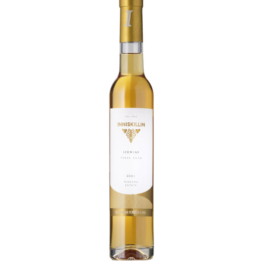 Inniskillin 'Gold' Vidal Icewine Wine Bottle on a White Background