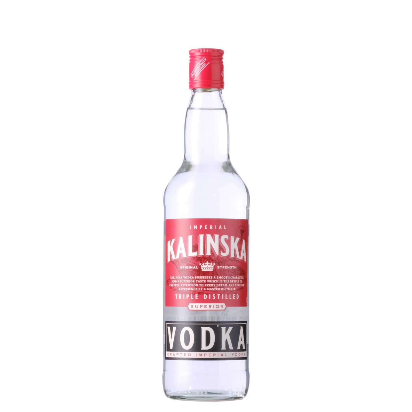 Kalinska Vodka Bottle on a White Background