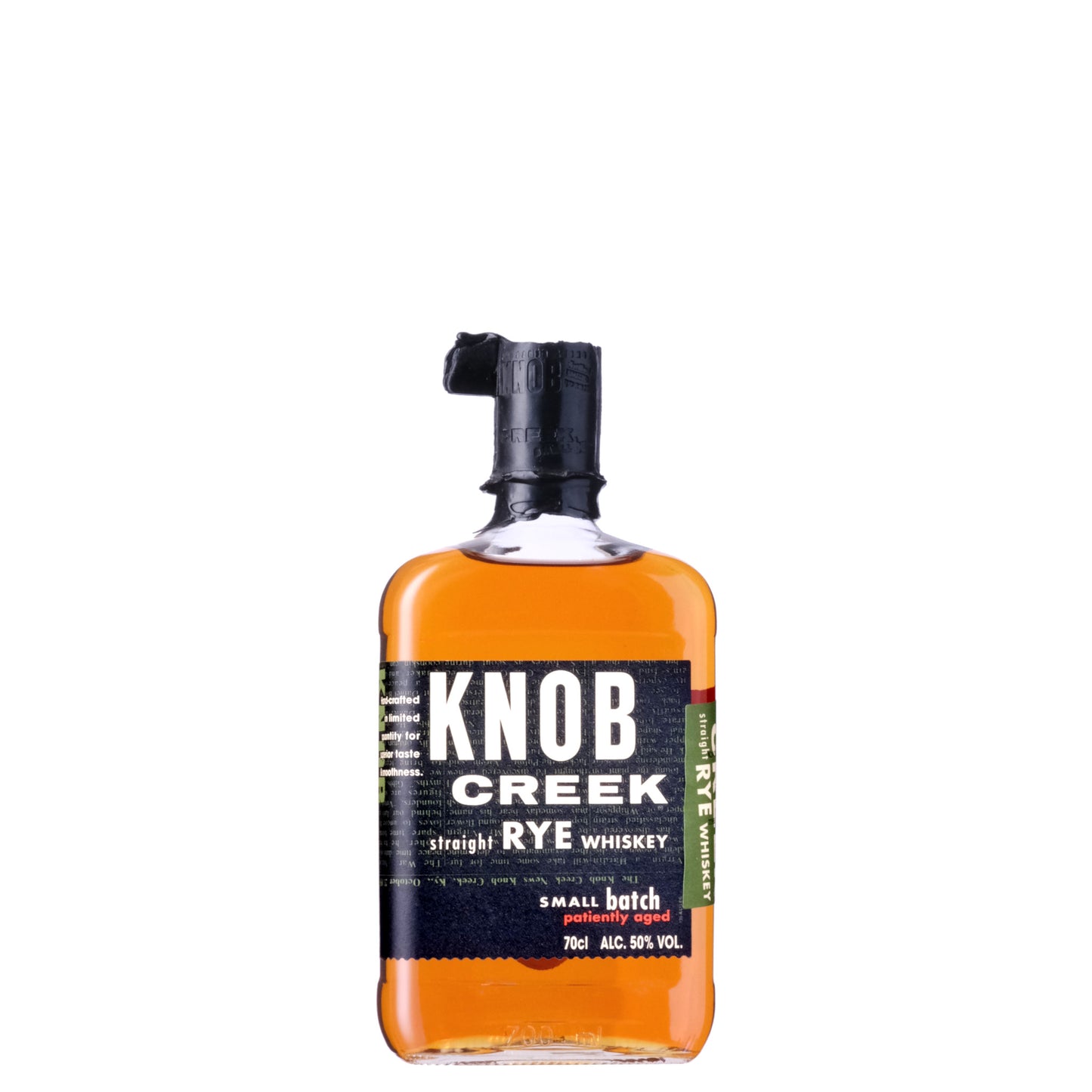 Knob Creek Rye Whisky American Whisky Bottle on a White Background