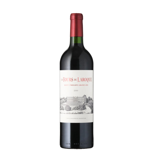Les Tour De Laroque Saint-Emilion Grand Cru Wine Bottle on a White Background