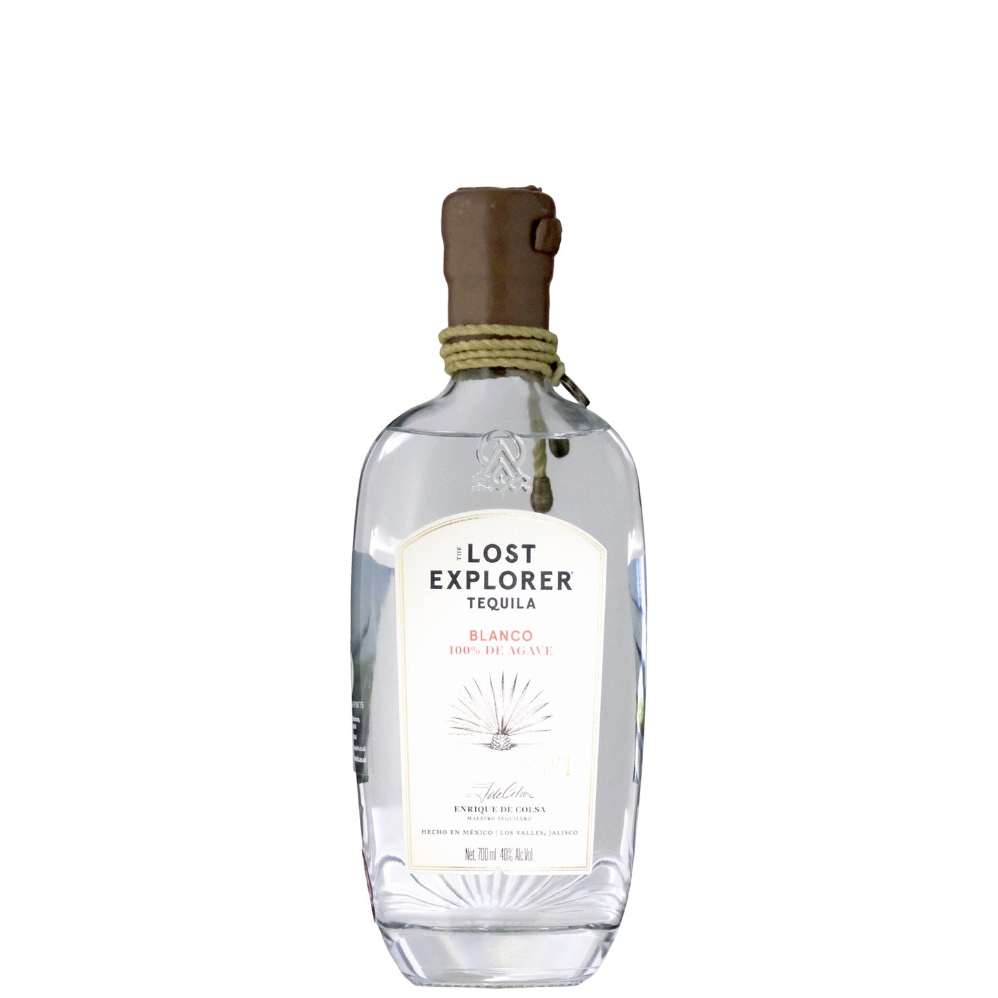 Lost Explorer Tequila Blanco Tequila Bottle on a White Background
