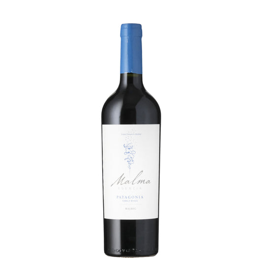 Malma Escencia Patagonia Malbec Wine Bottle on a White Background
