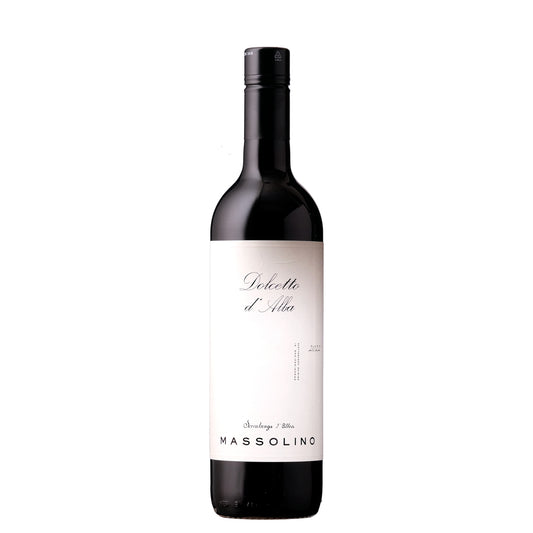 Massolino Dolcetto D'Alba Wine Bottle on a White Background