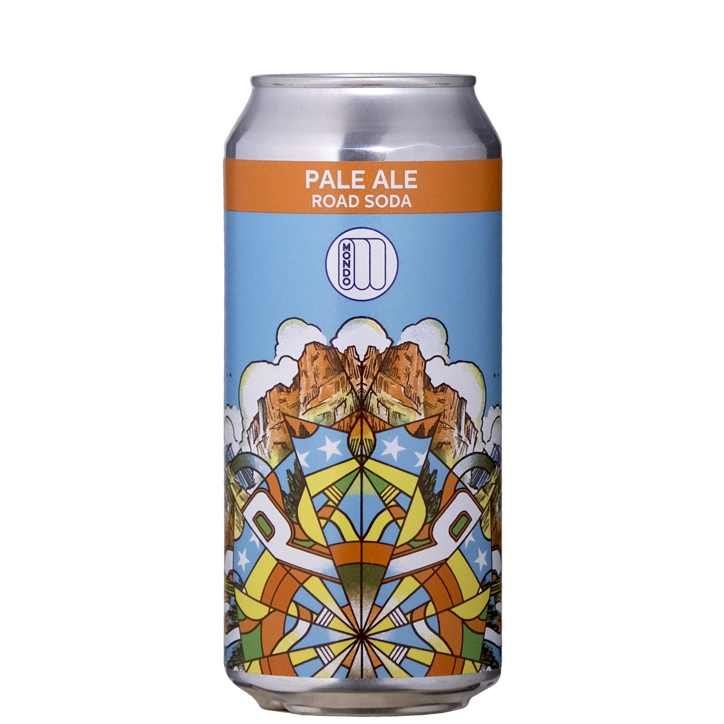 Mondo Pale Ale Road Soda NEPA 4.8% Beer Can on a White Background