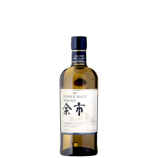 Nikka Yoichi Japanese Whisky Bottle on a White Background
