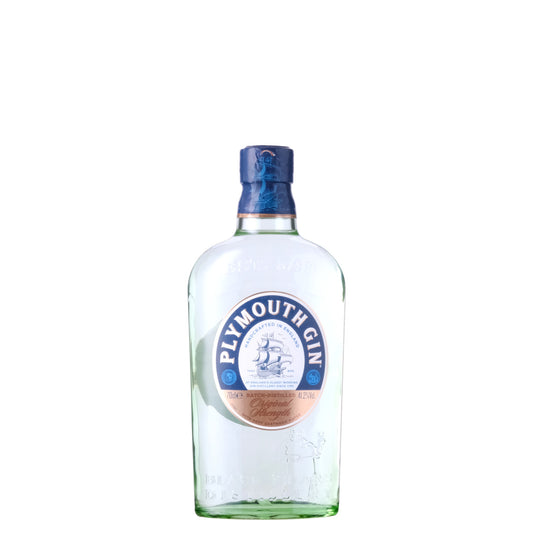 Plymouth Gin, Gin Bottle on a White Background