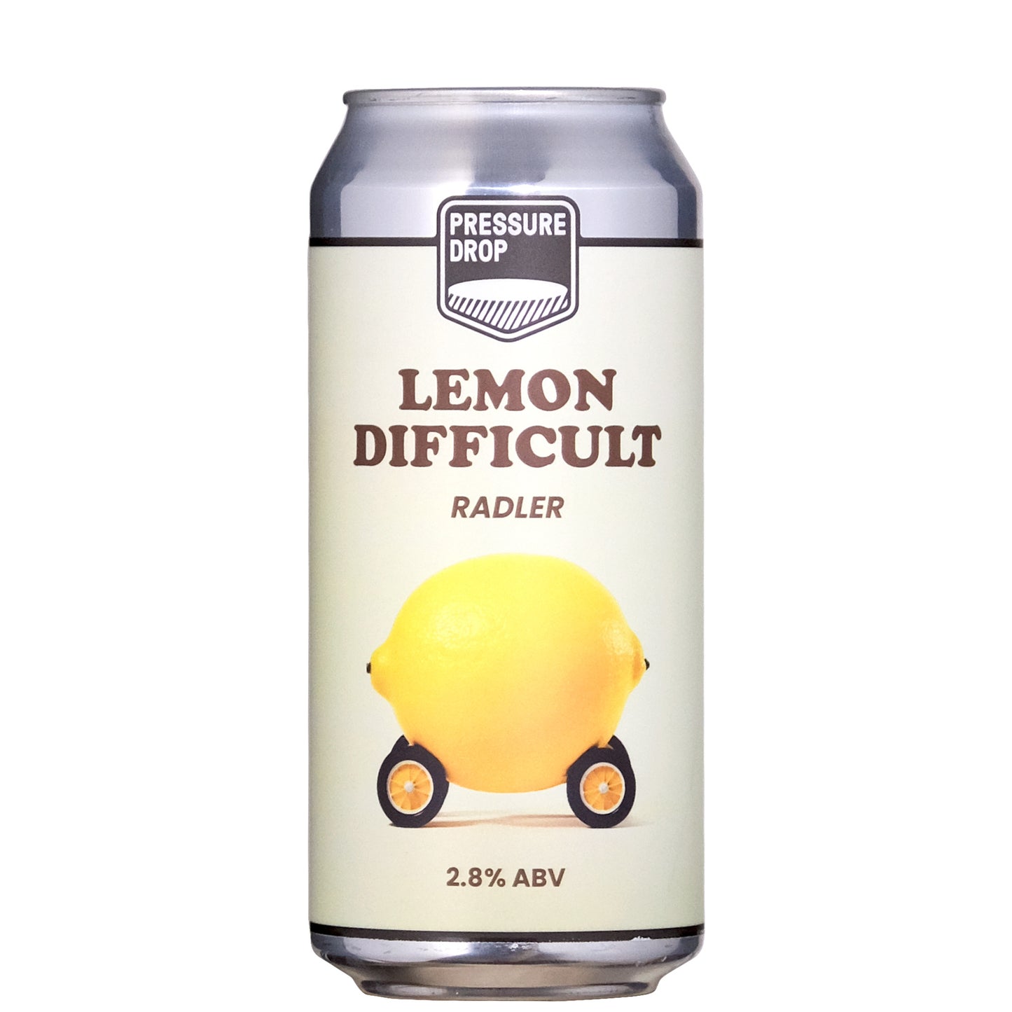 Pressure Drop Lemon Difficult 2.8% on a White Background